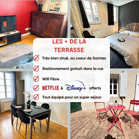 La Terrasse - Parking Gratuit - Fibre - Rdc - Centre Ville Saintes Exteriör bild