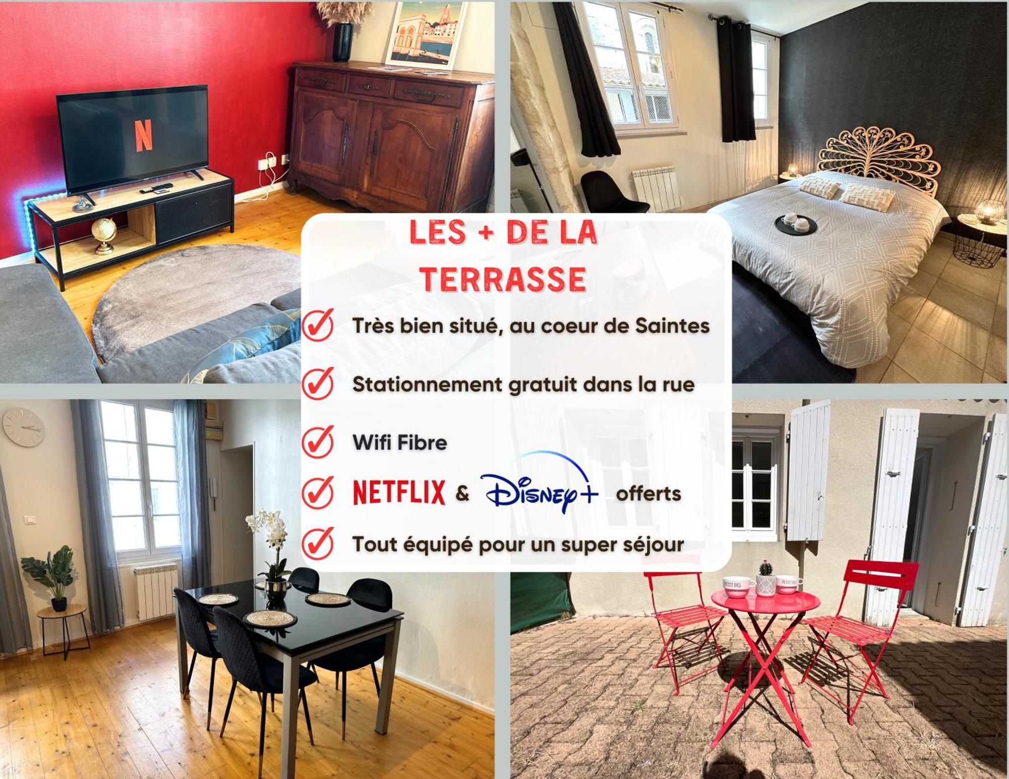 La Terrasse - Parking Gratuit - Fibre - Rdc - Centre Ville Saintes Exteriör bild